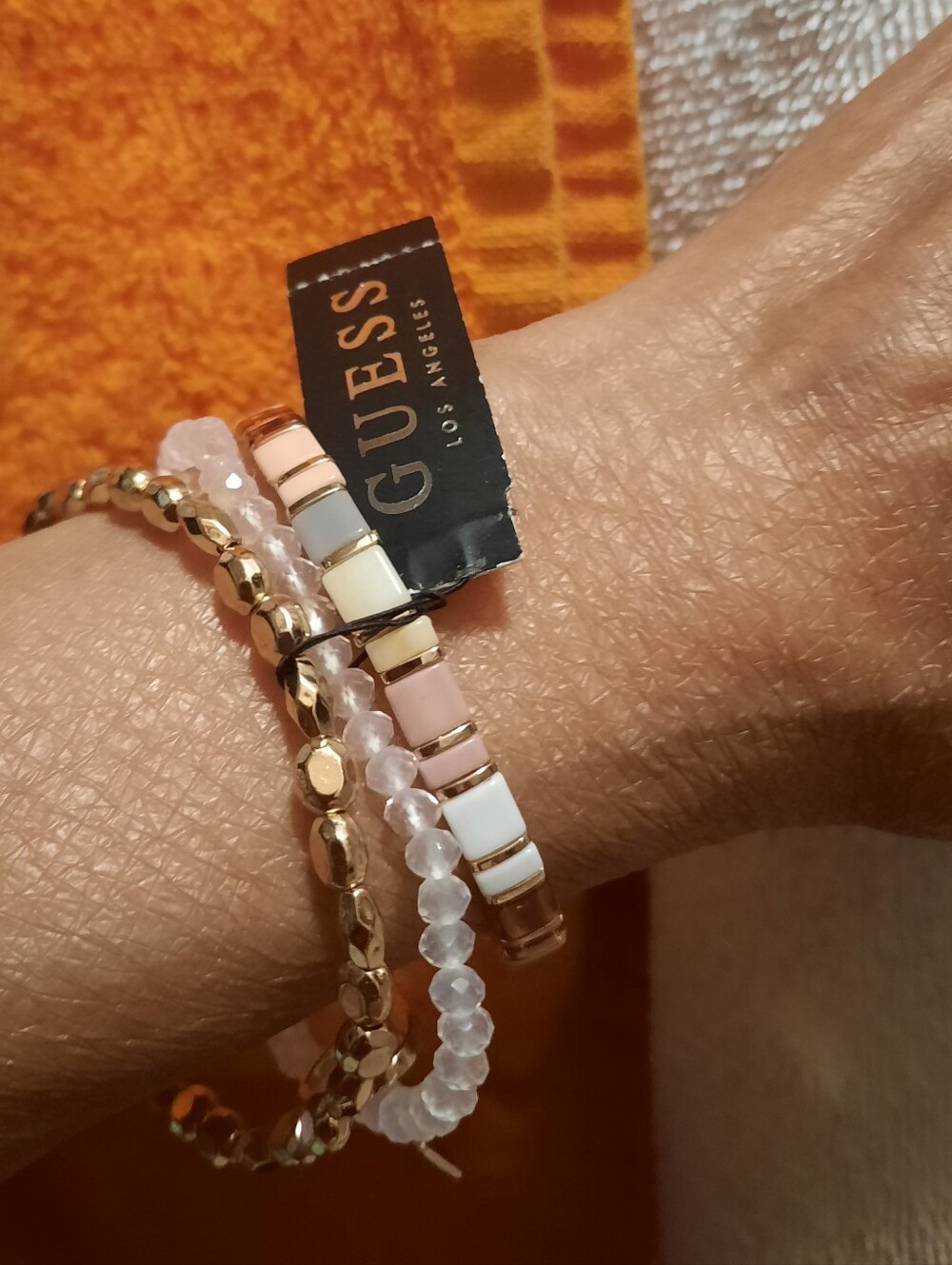 NWT AUTHENTIC GENUINE GUESS GOLD Stretttchy BRACELETS LOT 3